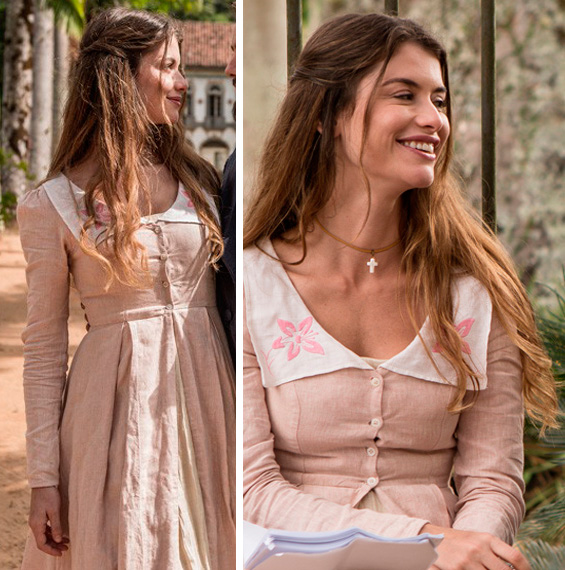 Novela Além do tempo, vestido Lívia (Aline Moraes)