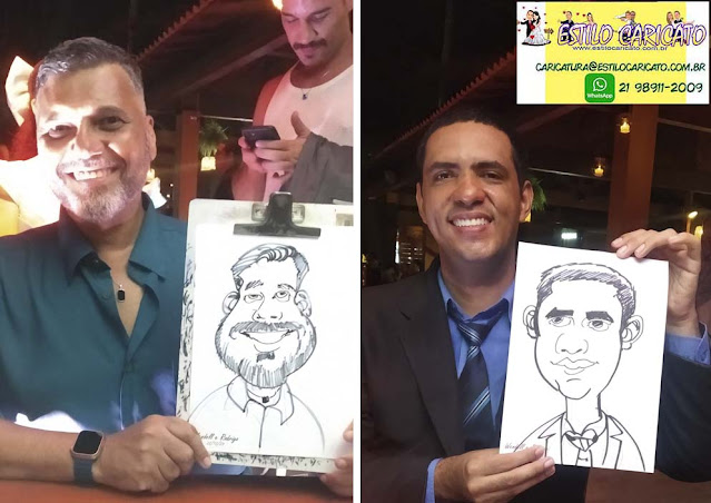 Caricaturas ao vivo No casamento de Rodrigo Fagundes