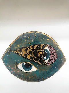 İllustration, illüstrasyon, paint, painting, painted ideas, balık, fish, ceramic fish, seramik balık, göz, eye, evileye, nazarboncuğu, nazarlık,