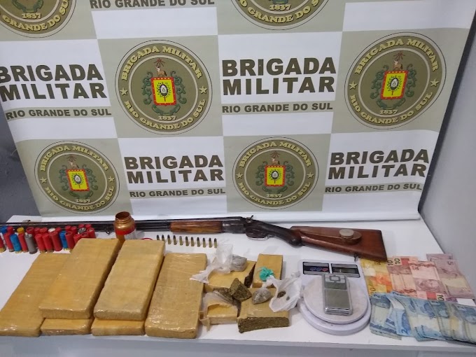 BM prende trio e apreende 6 kg de maconha e uma espingarda em Gravataí