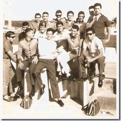 Em pé Cidão, desc, desc, Marco Ribas, Bira, Xaxá, Vidal, desc, Joel Pereira. Sentados Paulinho Barbosa, Ricardo Di Galinha, Paulo Sobelman, Nanquim, Rui Amaral e Ostinha 1965 na AAC