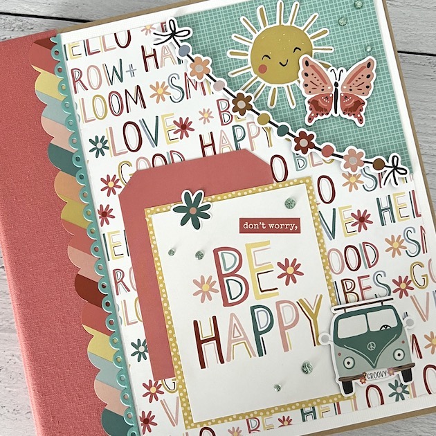 Be Happy Scrapbook Album for spring and summer photos