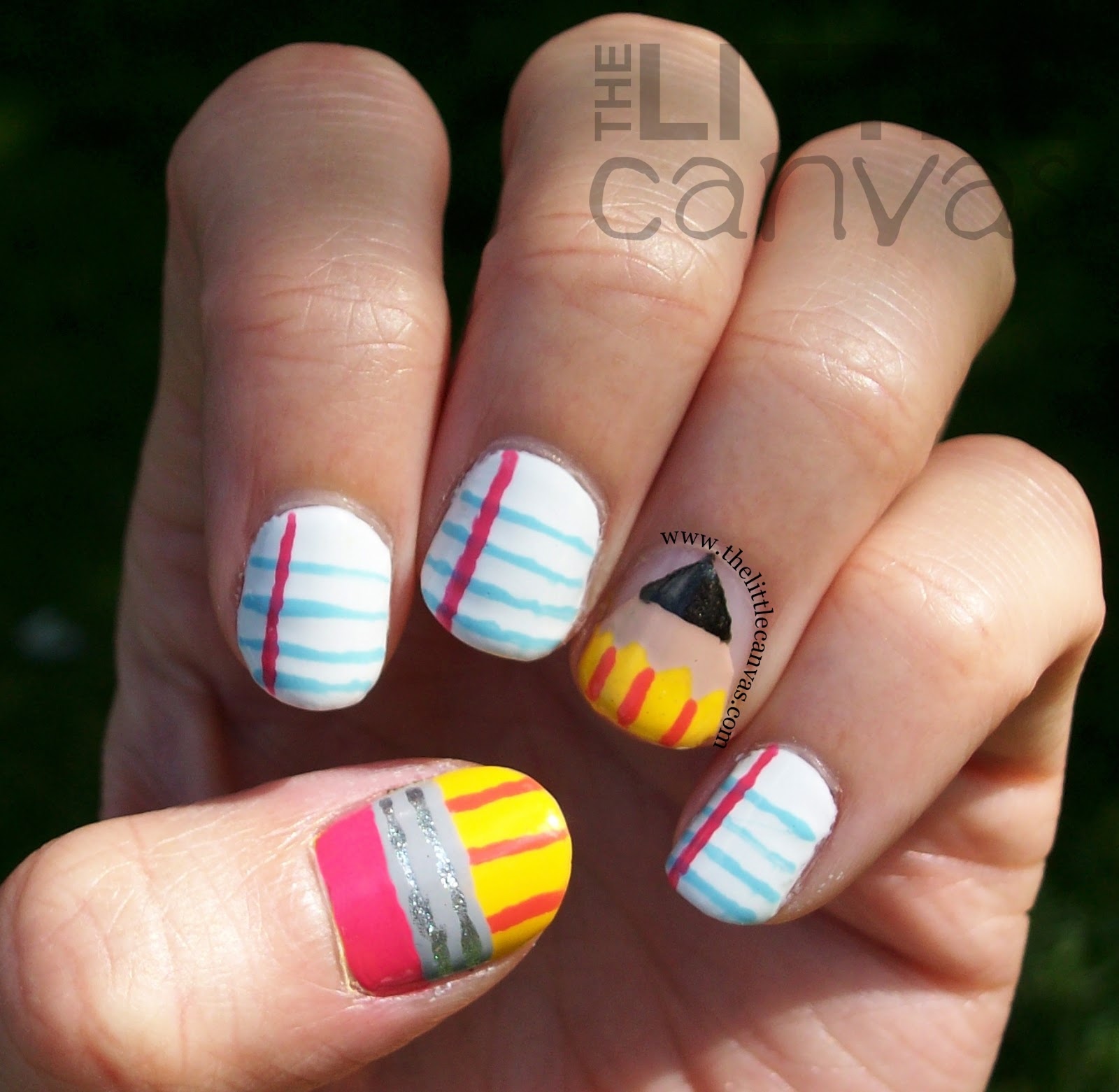 Back To School Nail Art Tutorial The Little Canvas