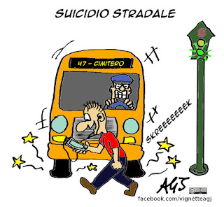 omicidio, stradale, smartphone, social network, incidenti, umorismo, vignetta