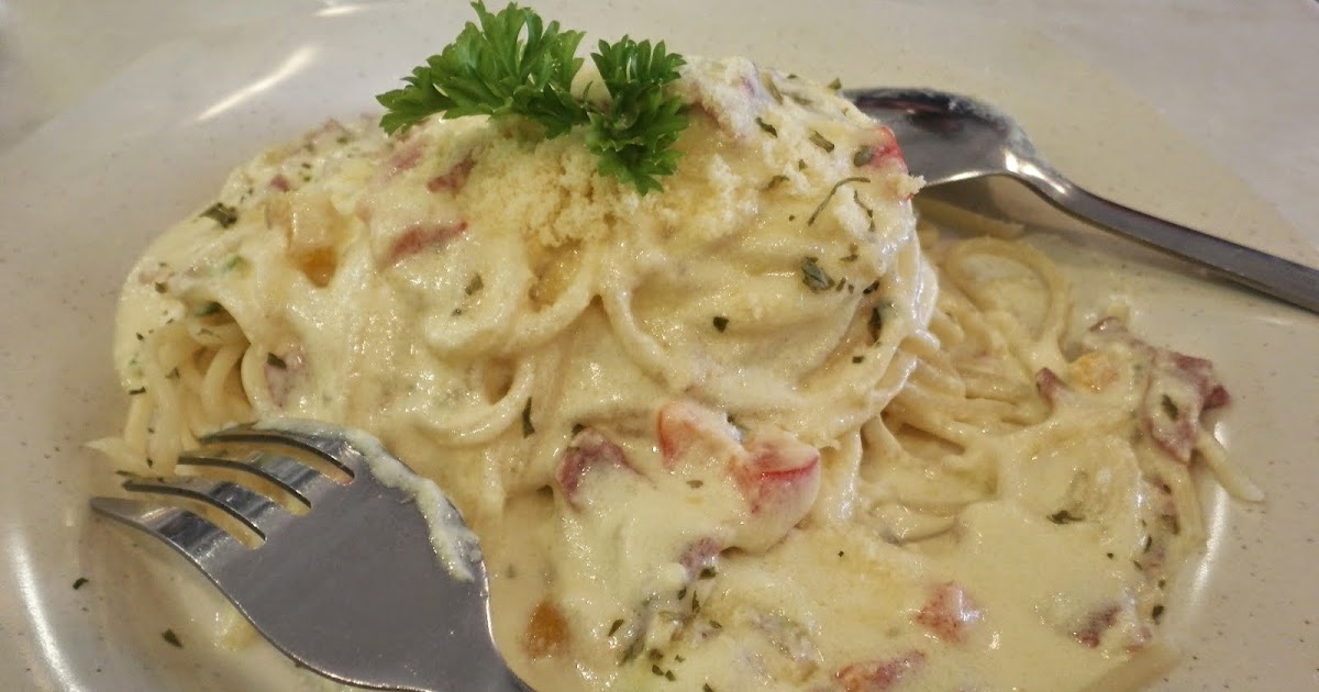 RESEPI SPAGHETTI CARBONARA MUSHROOM BERKRIM  Coretan 