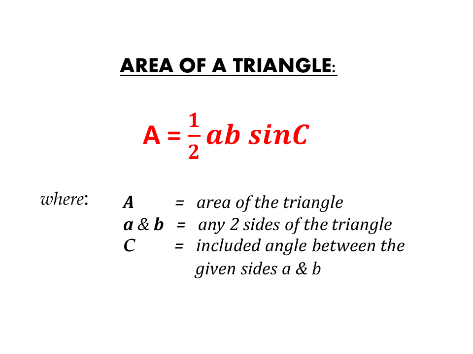 Area Of A Triangle Using Trigonometry Cie Math Solutions