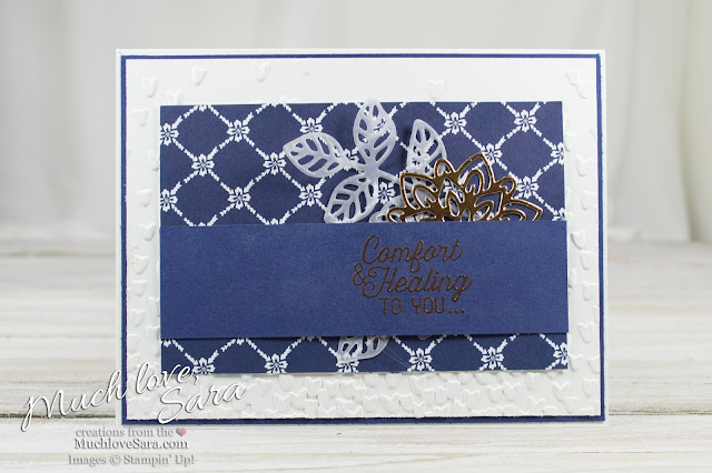 Floral Boutique Flourish Comfort Card | Elegant Navy and White Handmade Card