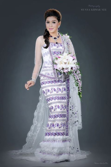 eaindra kyaw zin, myanmar wedding dress