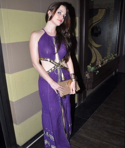 Hazel Keech Hot In Purple Dress