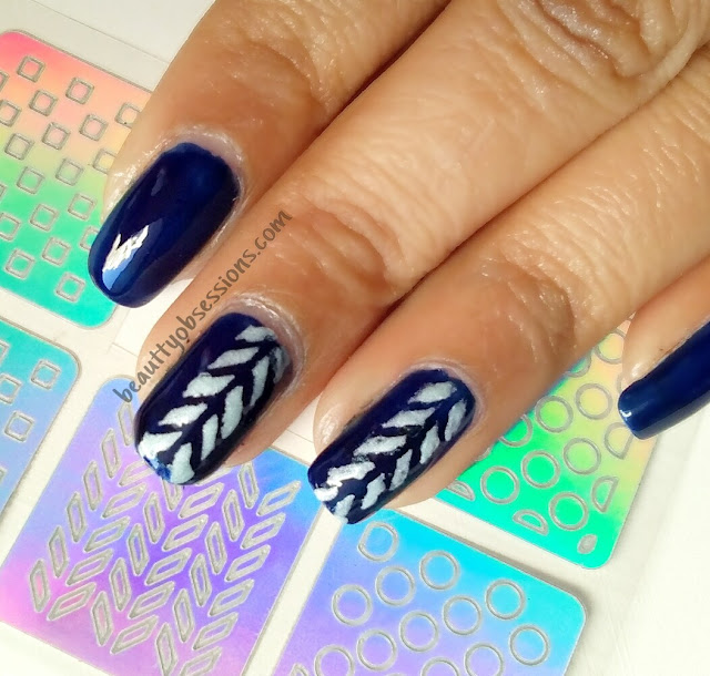 Elegant Party Nailart using Beautybigbang Laser Nail Vinyls 