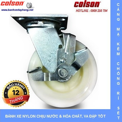 Bánh xe Nylon. bánh xe đẩy chịu tải trọng (243 - 370kg/bánh) banhxedaycolson.com