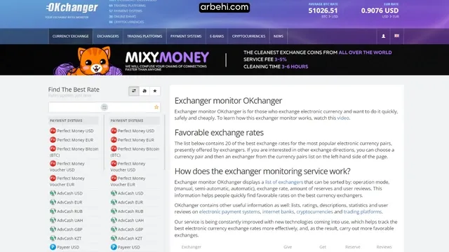 شرح موقع Okchanger لتحويل العملات بين البنوك الإلكترونية