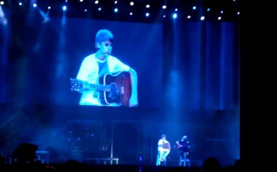 Foto do Justin Bieber em show no Rio