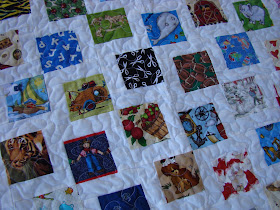 Disappearing nine patch I Spy quilt