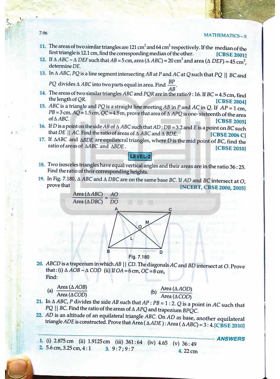 RD Sharma Class 10 | Chapter7: Triangles