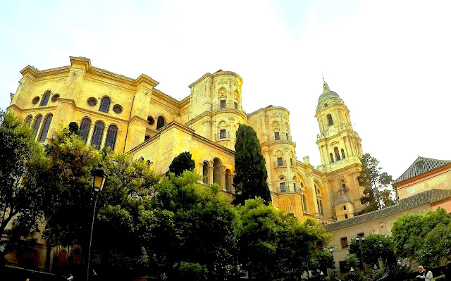 Amazing view of the Cathedral of Malaga from Cister street