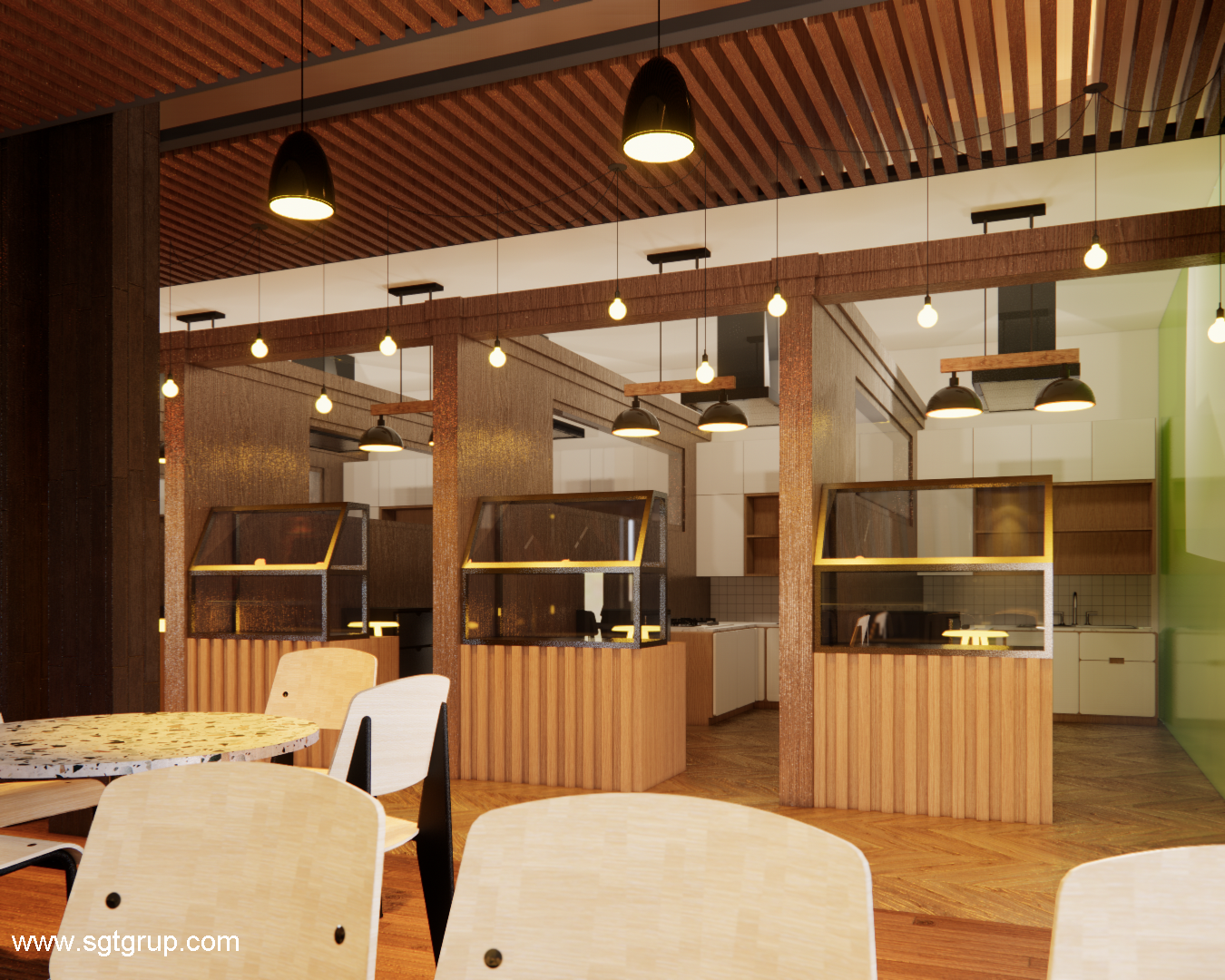 Desain Interior Cafe ada Lampu Gantung  (3)