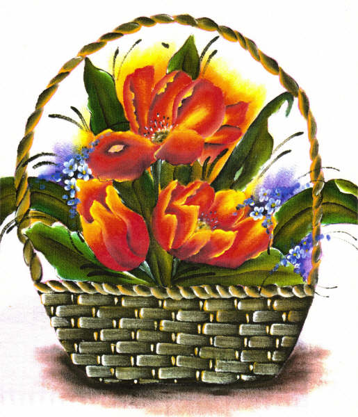 pintura em tecido flores pano de prato
