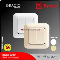 Broco Saklar Seri 2G Gracio 4162 Sakelar Double 2 Gang