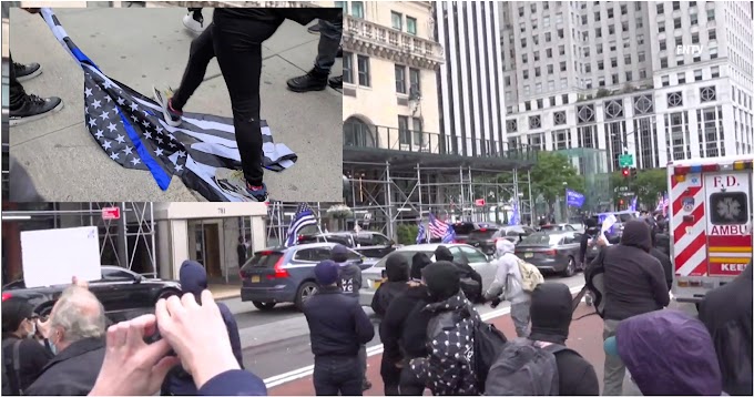  VIDEO: Indignados enfrentan a huevazos caravana de Trump en Manhattan y suspenden policía por campaña republicana