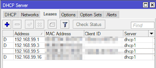 Daftar ip address dhcp mikrotik