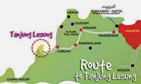 Peta ke Pantai Tanjung Lesung