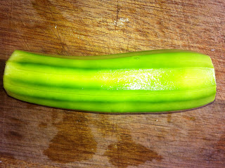 Peeled zucchini