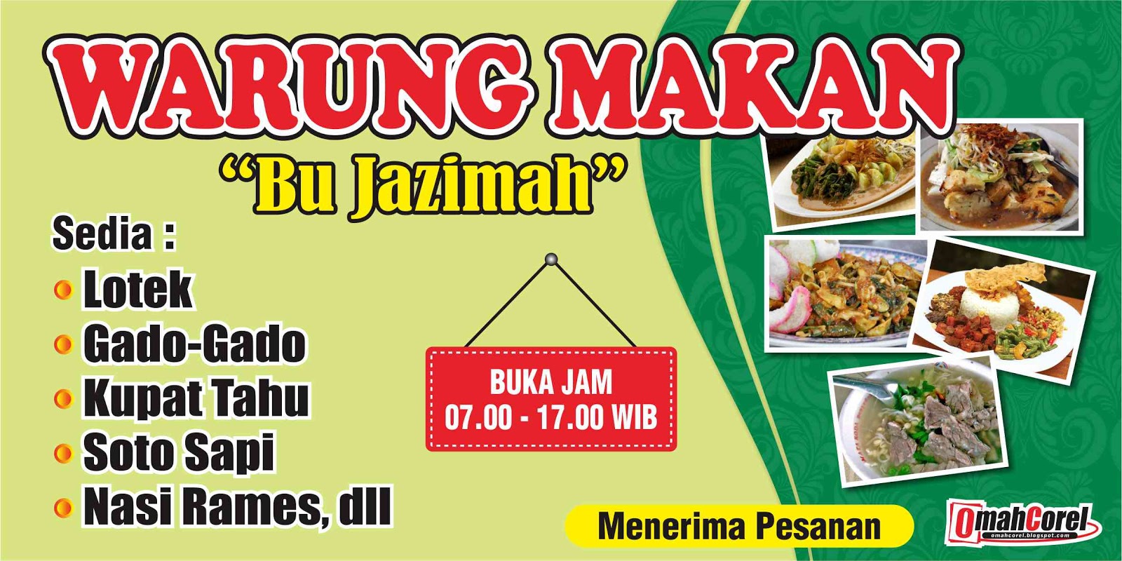  Desain  Banner  Warung Makan Vektor CDR Omah Corel