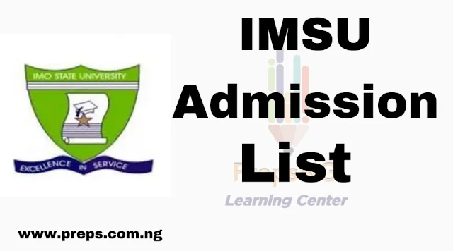 Imo State University, IMSU Admission List