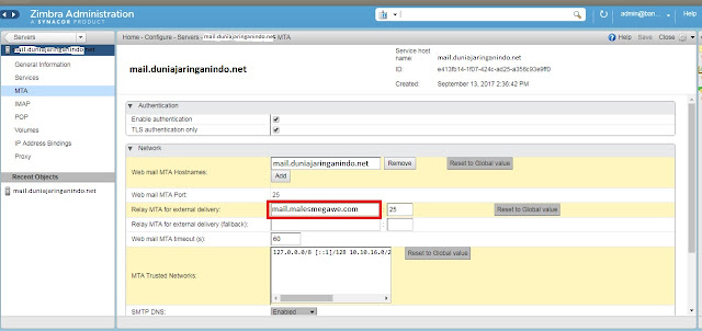 Tutorial Merubah SMTP Relay Server Mail Zimbra