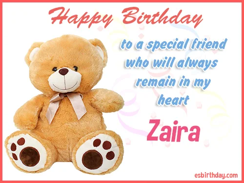 Zaira Happy birthday friends always