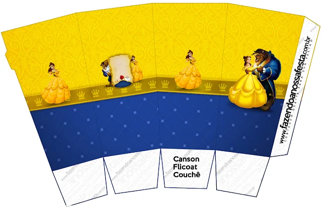 Beauty and the Beast Party Free Printable Pop Corn Box.