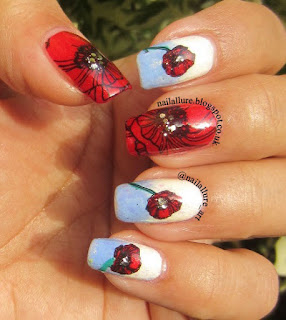 Remembrance Poppies OPI Spy Who Loved Me Reverse Stamping