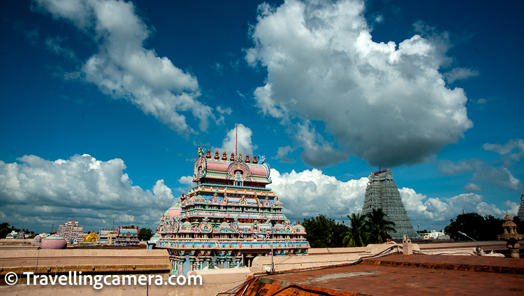 In Trichy, we visited the Ranganathaswamy temple, which was quite spectaclar and then started our drive to Rameshwaram. The sun had set by the time we reached close to the ocean. It was fascinating to observe the land getting narrower and narrower and ocean getting closer in Google Maps. And soon we had crossed over to the Pamban Island on which the city of Rameswaram is located via the much-photographed Pamban bridge.