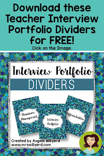 Teacher Interview Portfolio Dividers - Freebie - Be one step closer to landing the teaching job you've always wanted!