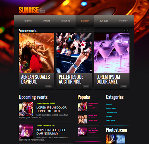 sunrise blogger template