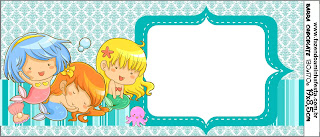 Baby Mermaid: Free Printable Candy Bar Labels.