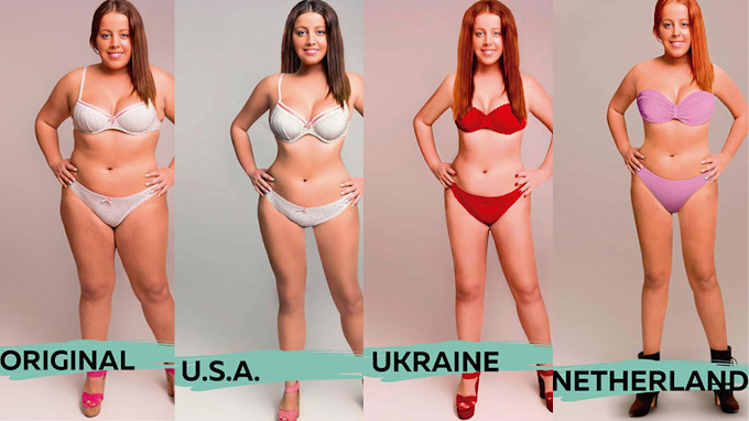 Designers from 18 different countries were asked to edit an image to reflect the beauty standards in their own countries