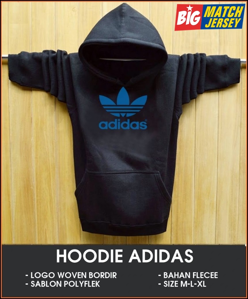 New Hoodie Bola Satu Warna 2014 - 2015 Adidas Black 2