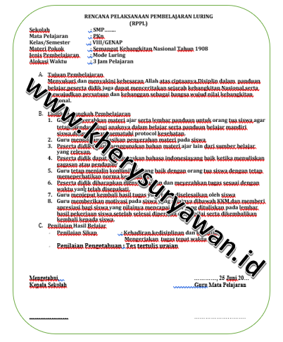 Rpp 1 Lembar Pkn Kelas 8 Semester 1 2 Revisi 2020 Kherysuryawan Id