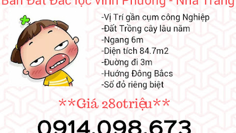 Bán Đất Đắc lộc vĩnh Phương - Nha Trang (Gần nhà máy Dệt Nha Trang)