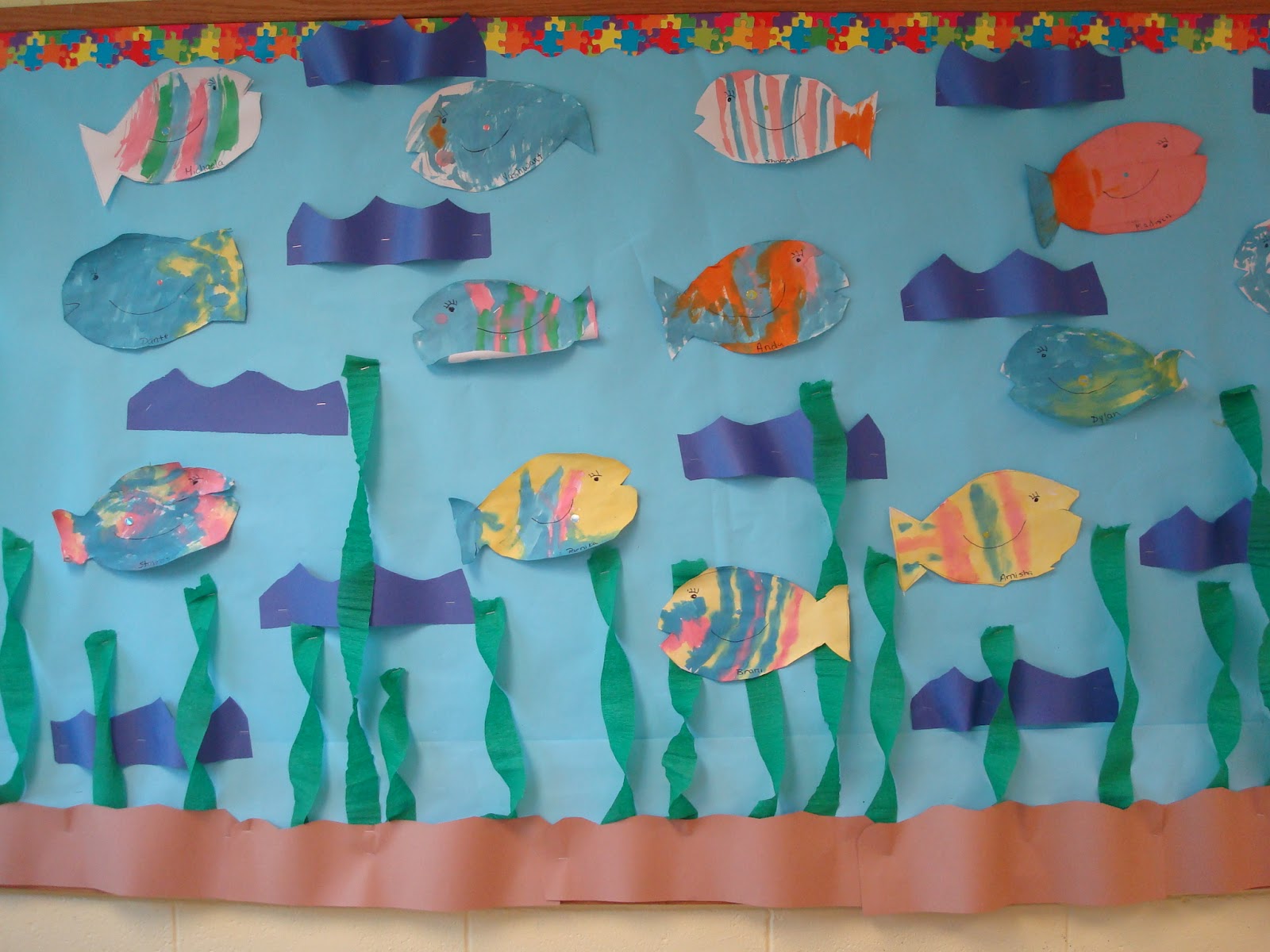 Trinity Preschool Mount Prospect: Fish Bulletin Board- Oak room