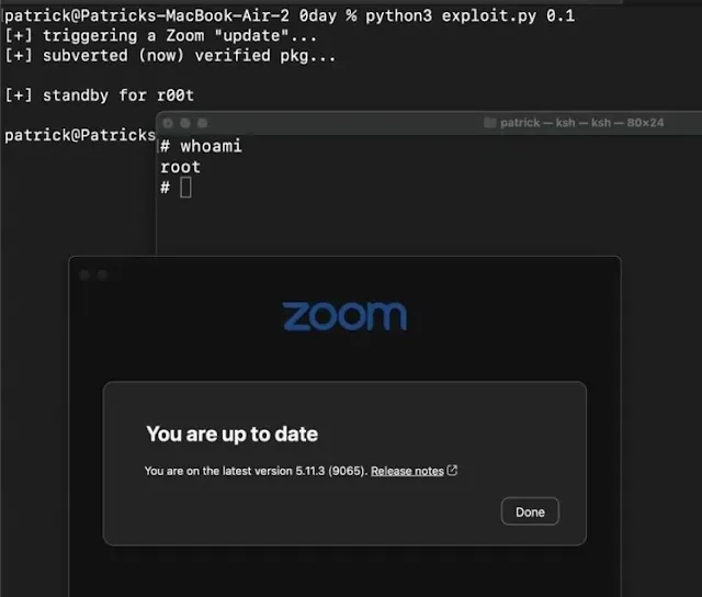 Root access on Mac via Zoom