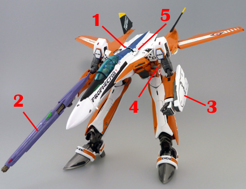 Macross Frontier YF-25 Prophecy Armament weapon position