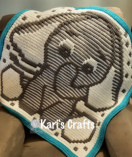 Baby elephant overlay mosaic crochet pattern now available on Etsy