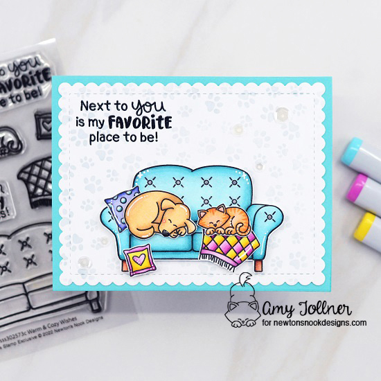 Card by Amy Tollner | Warm & Cozy Wishes Stamp Set Exclusive Collaboration Stamp Set for Simon Says Stamp by Newton's Nook Designs #newtonsnook #handmade