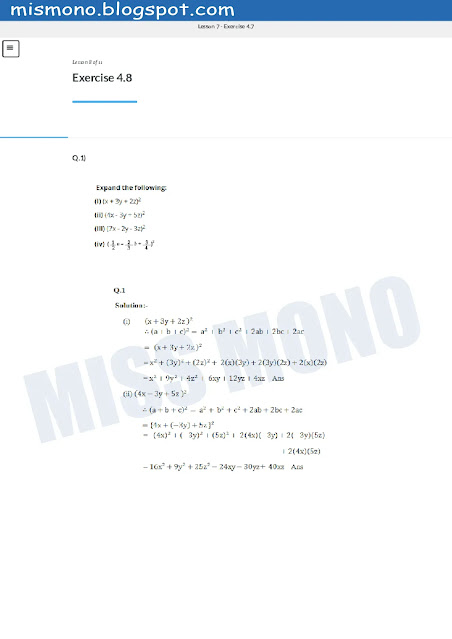 BISE Sindh Class 10 Notes of Maths Chapter- 4