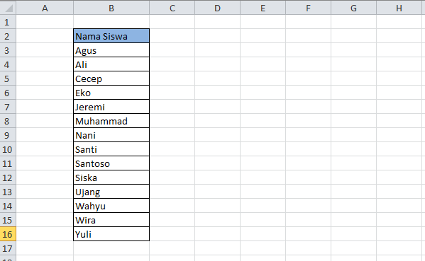 membuat dropdown list pada excel