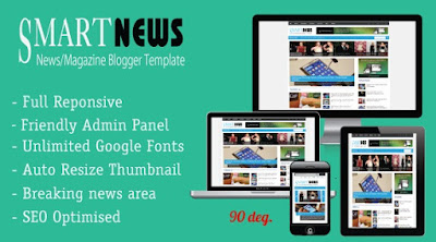 Smart News Responsive Magazine News Blogger Templates