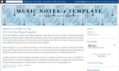 Two Column Layout from Deluxe Blogger Template